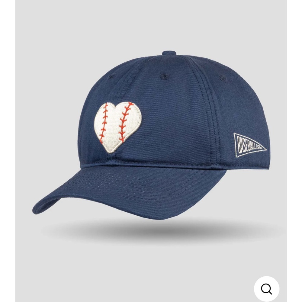 Navy Blue Baseball Heart Cap